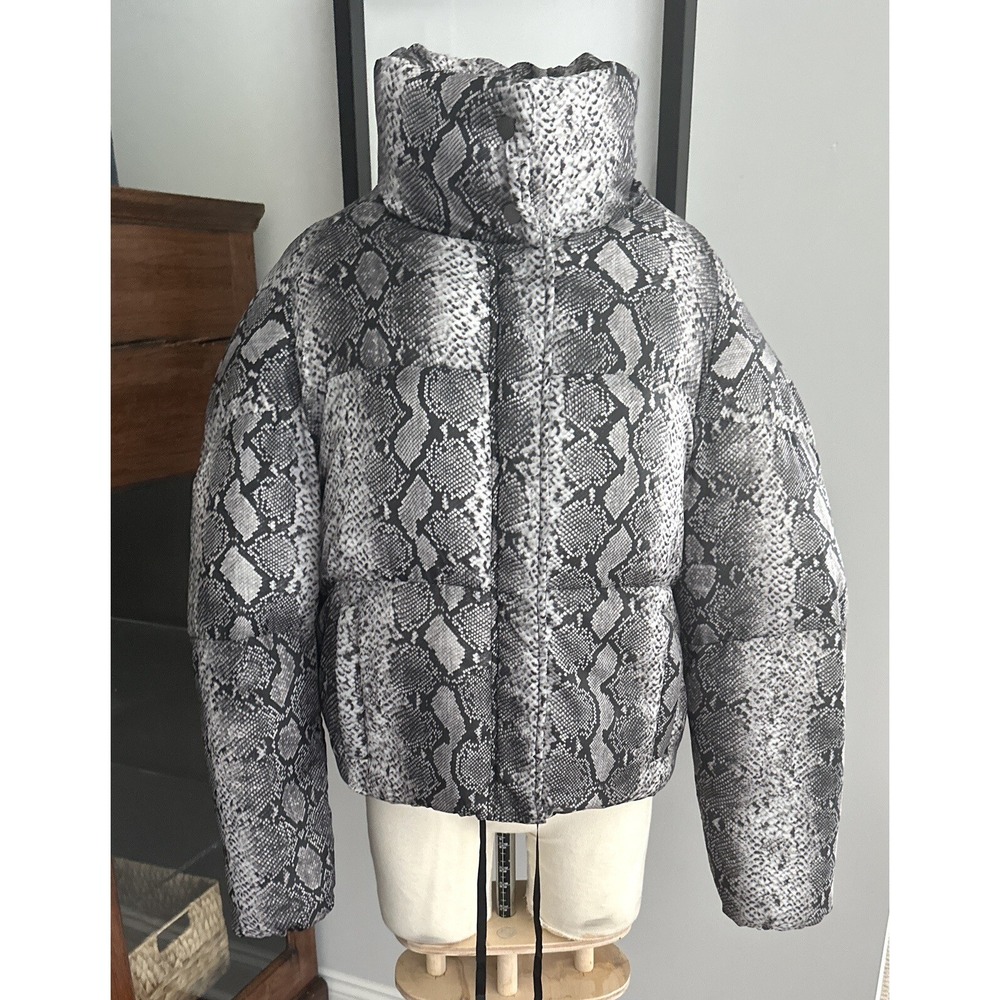 $270 NWT Apparis Women's Jamie Snakeskin Print Puffer Jacket Coat Size Large - Picture 4 of 6